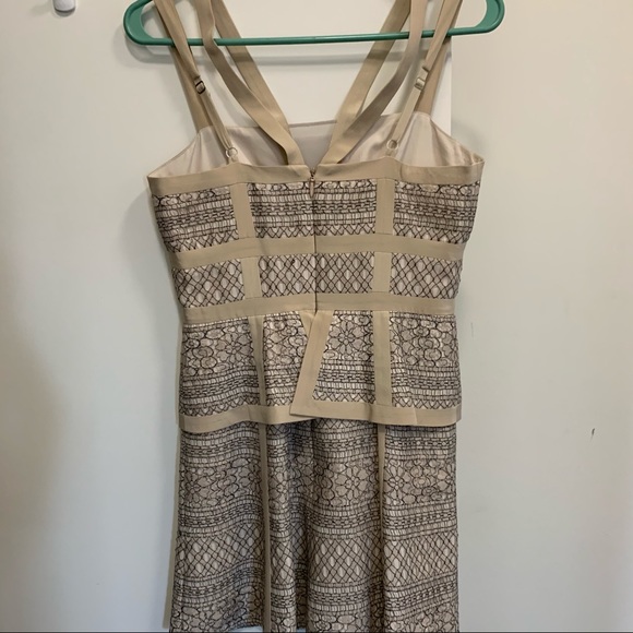 BCBG cream dress with black embroidery - Picture 2 of 3